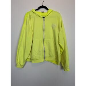 Vintage AmeriTees neon yellow long view nc zip up hoodie XL